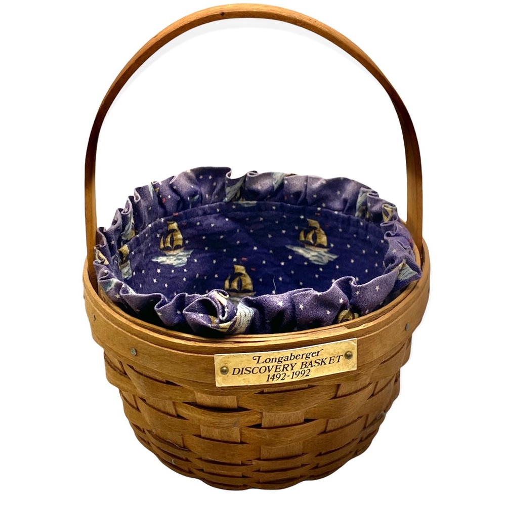 Longaberger 1992 Discovery Basket ships Liner‎